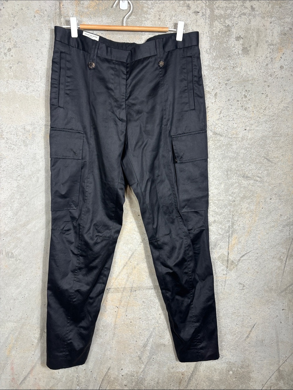 Dries Van Noten Black Cargo Trousers
